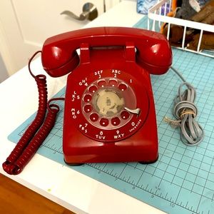 Vintage Red Rotary Dial Phone